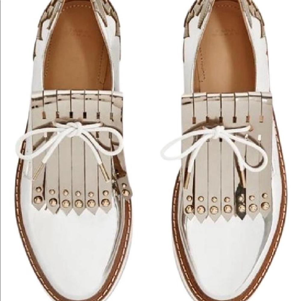 Silver Zara platform brogues with tags